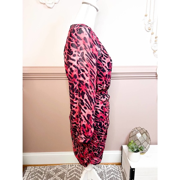 All Saints Dress Black Pink Animal Print Mini NWT Allsaints - Picture 4 of 11